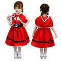 Girls Little Red Riding Hood Halloween Costume Fancy Dress Cosplay Princess Baby Party Outfit with Cape Age 4-12 Years Polyester