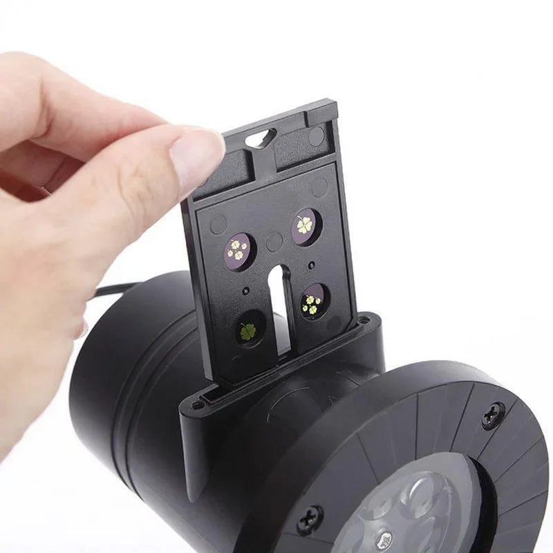 12 Patterns Christmas Snowflake Laser Light Snowfall Projector Outdoor Indoor Garden Laser Projection Light New Year Party Decor